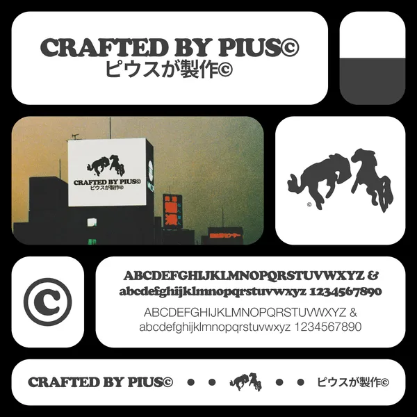 crafted by pius branding bento layout