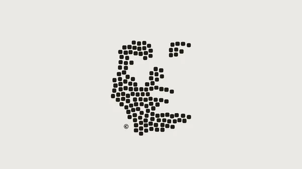 logo head made out of pixel squares data